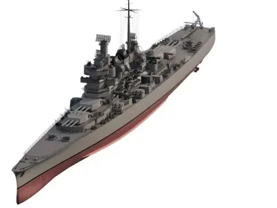 WW2 US NAVY  DETAILED DESTROYER 3D model