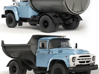 ZIL 130 dump truck MMZ-555 1965 3D model