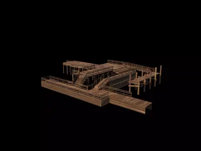Modular Wood Walkway  3D model