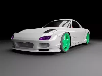 Mazda Rx7 simple model RAR ZIP FBX file avalable 3D model