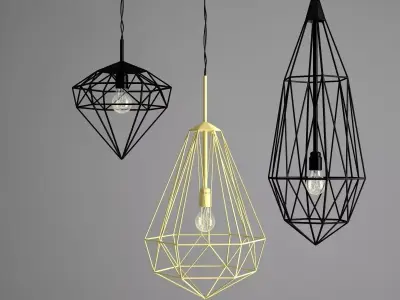 jspr diamonds ceiling light 3D model