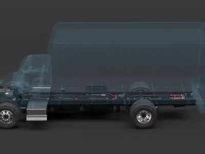 Full Electric Truck Chassis X-Ray 3D model
