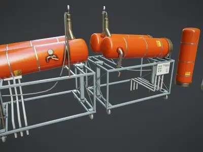 Gas Cylinder 2 Low-poly 3D model