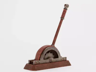 Rusty Lever - Rigged Low-poly 3D model