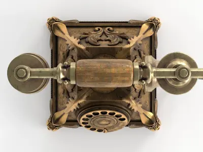 Vintage Phone Low-poly 3D model