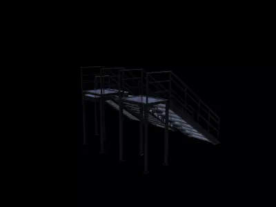 Premium Steel Stairs  3D model