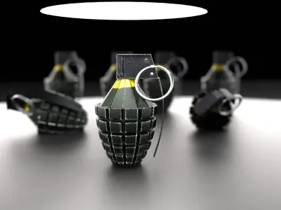 war Grenade grenades on table Low-poly 3D model
