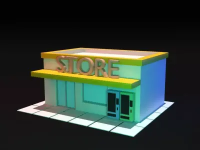 Small convenience store 3D model
