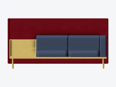 Furniture - Sofa - Contemporary - Flame - Corner Shelf - Left Low-poly 3D model