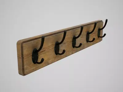 Wall Coat Hanger Low-poly 3D model