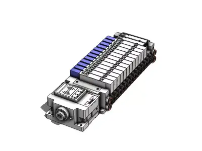 Bloco Manifold SMC SS5Y5 10S6WS2 14B C6D0 Block 3D model
