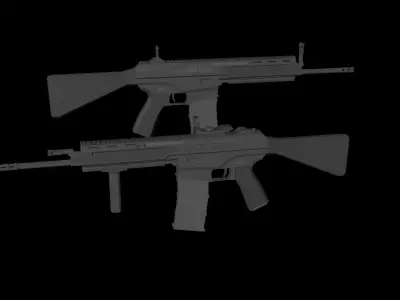 LOWPOLY - ASSAULT RIFLES VOL1 Low-poly 3D model