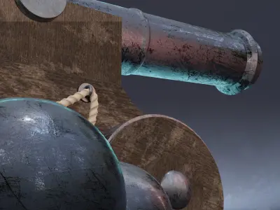 3D cannon model 3D model