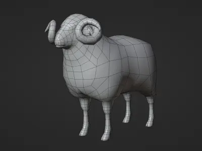 Sheep - Stylized Low-poly 3D model