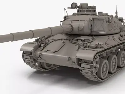 French Tank AMX-30b high-poly 3D model