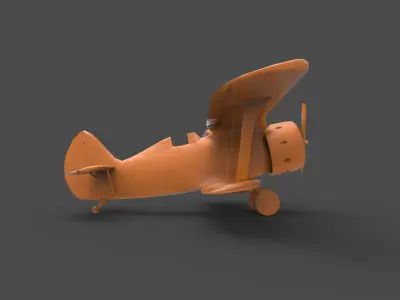 Polikarpov-153 vintage biplane 3D print model