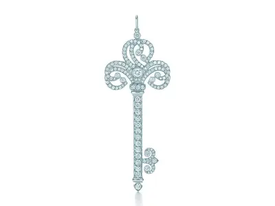 KT-004 key pendant with diamonds 3D print model