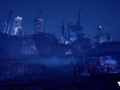 Abandoned Post Apocalyptic Mega Bundle 15 Environment Low-poly 3D model