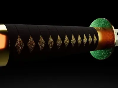 Katana Sword Game Prop-Medieval Asset Low-poly 3D model