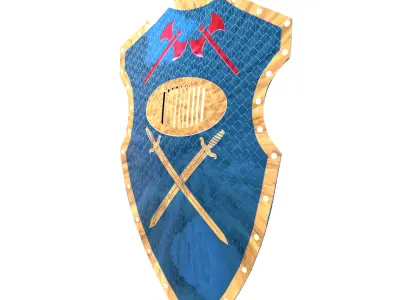 Medieval Shield Heraldic Emblem Low Poly PBR 3D Model Low-poly 3D model