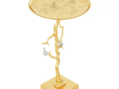 Coffee Table Round Gold Tinki 3D model