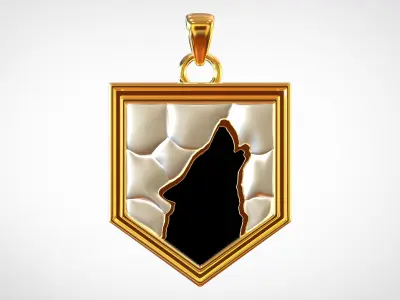 Howling Wolf Pendant Free 3D print model
