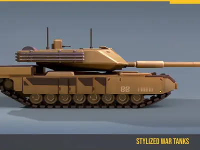 Stylized Tank Type99 Low-poly 3D model