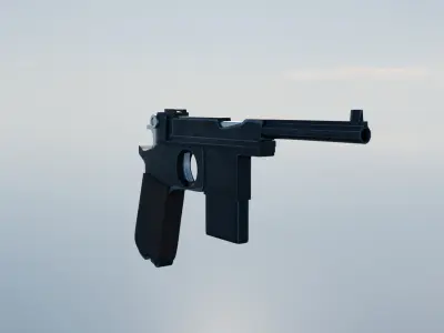 Bergmann1908 Low-poly 3D model