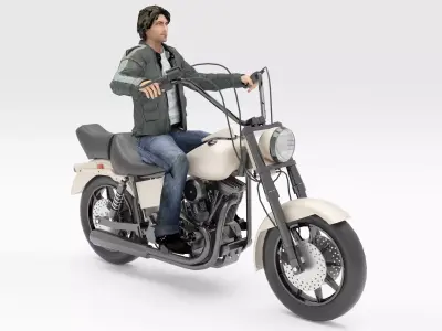 Chopper Biker 2 - 4K 3D model