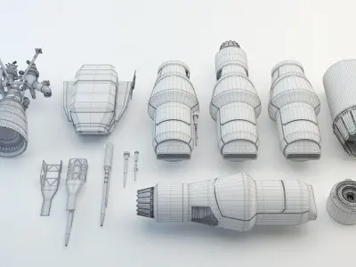 TURBINE SET II - SUBDIVISION READY 3D model