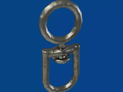 Destorcedor stainless steel ring pull Low-poly 3D model