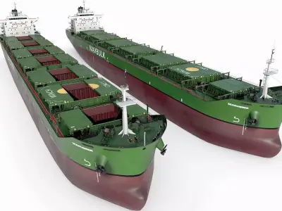 Bulk carrier with holds and reservoirs 3D model