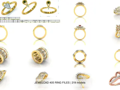 JEWELCAD 219 RING FILES 3D Model Pack