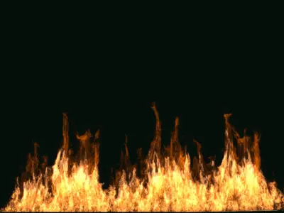 FumeFX Large Scale Fire Low-poly 3D model
