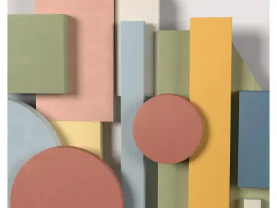 Wall Colored shapes Decoration - 90x50 - Collection - Part 9 3D model