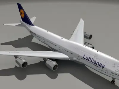 Boeing 747-8 Lufthansa 3D model