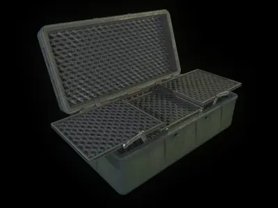 Military box Low-poly 3D model 3
