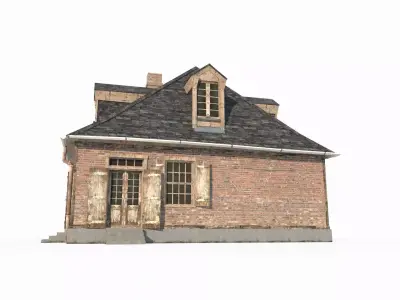 Brick and tile houses in 20th century urban architecture 3D model