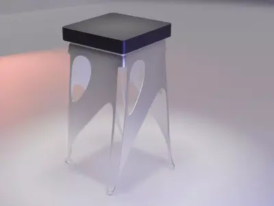 Sci Fi Parametric Bar Stool - Low and High Poly 3D model