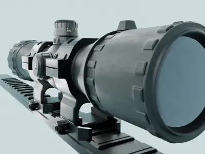 Precision 8X Gun Scope - High-Quality 3D Model 3D model