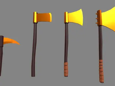 Medieval Weapons 3D low-poly Low-poly 3D model