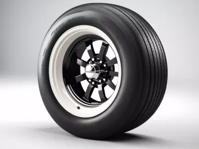 Classic Car Wheel Tire 3D Model 3D model