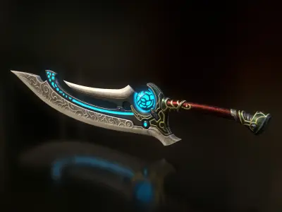Fantasy Sword Low-poly 3D model shop