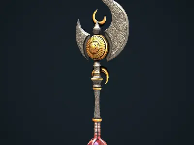 Stylize Battle Axe  Low-poly 3D model