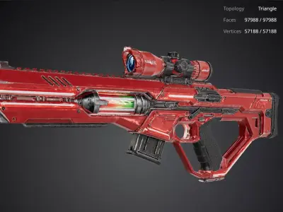 Red Rifle 3D model purchase