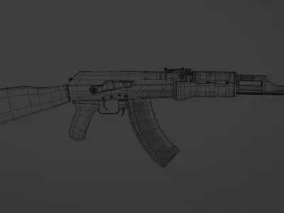 AK-47 weapon is suitable for shooter games 3D model