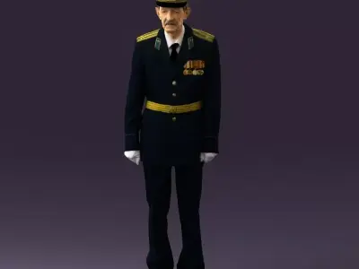 Old man in veteran suit 0915 3D model