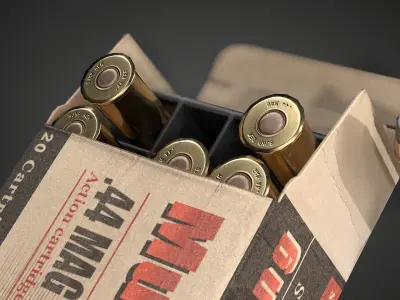 Magnum cartridges ammunition pack - 3D VR  AR  game ready  Low-poly 3D model