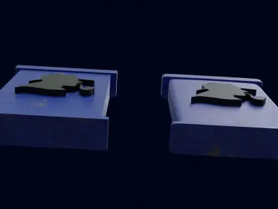 Wholock two pillars 3D model