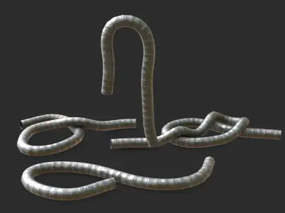 Aluminium Rope Flexible Duct Low-poly 3D model